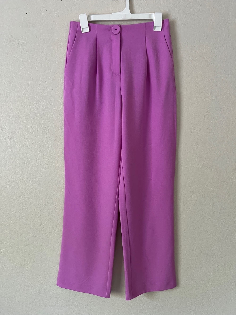 NWT YAS YASTHALLO High-Waist Wide-Leg Pants Trousers Violet Size M